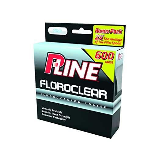 P-Line Floroclear Fluorocarbon Coated Low Memory Copolymer Filler Spool, 4lb-600yd, Clear