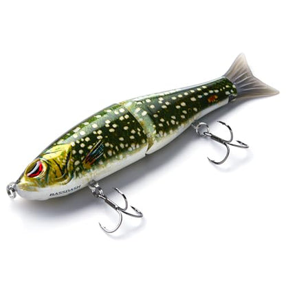 Bassdash SwimShad Glide Baits Jointed Swimbait Bass Pike Salmon Trout Muskie Fishing Lure - color: Northern Pike, size: 7in/2.2oz