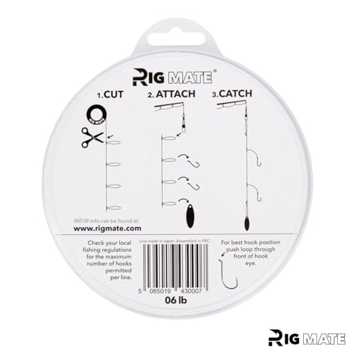 6 lb Pre-Tied Dropper Loop Rigs. Fishing Line Spool. Loops 18 Inches Apart with 5.5 Inch Loop Size. Perfect for Saltwater & Freshwater Fishing. Perfect for Snapper & Other Bottom Feeding Fish.