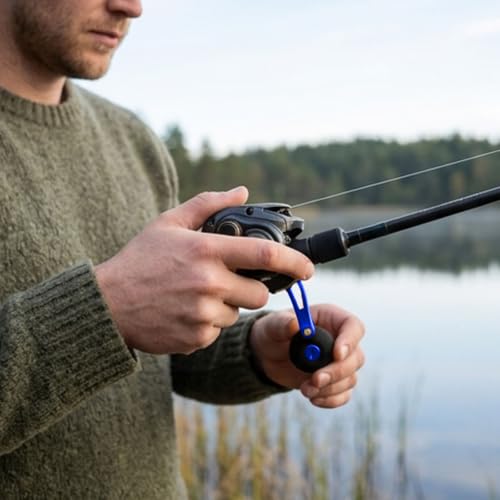 Power Handle Baitcasting, Baitcasting Handle Replacement for Baitcasting Fishing Reel, Fishing Reel Handle Replacement Baitcaster, Metal Knob Grip Replacement for Outdoors - color: Rose