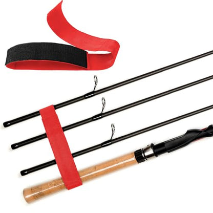 Arrowbash 4 Pcs Fishing Rod Straps for Boat Deck 28.1'' Nylon Rod Straps( up to 5) with 24 Screws Secure for Fishing Boat Accessories - color: Red