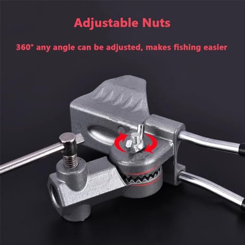 Stedan 2 Pack Fishing Rod Holders, Ground Fishing Rod Pole Brackets, 360 ° Adjustable & Detachable Easy to Carry Folding Equipment for Fishing on Lakes, Rivers (Silver)