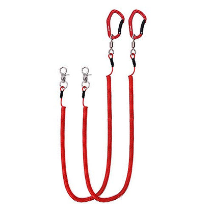 HERCULES M4 Fishing Lanyard, Fishing Pole Tether, Kayak Paddle Leash, Heavy Duty Retractable Coiled Lanyard for Fishing, Rods, Pliers, Boating, Paddles, Kayak - color: Pack of 2 Red, 17.7"