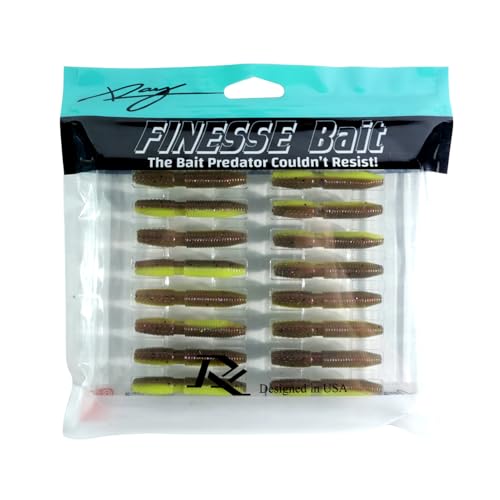 Ray Mini Stick Bait 16pc/Pack 1.75 Inch Fishing Lures Design for Bass, Trout, Panfish, Perch, Crappie, Must-Have Fishing Bait. - color: Pumpkin/Chartreuse