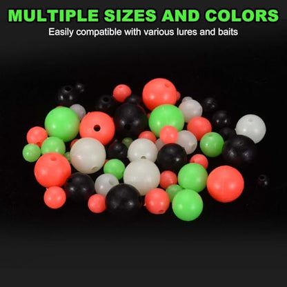 Fishing Beads, Plastic Round Hard Bait Egg Lure Rig Freshwater Saltwater for Fishing Rigs for Catfish Rig Outdoor Tackle Tool - size: 8mm