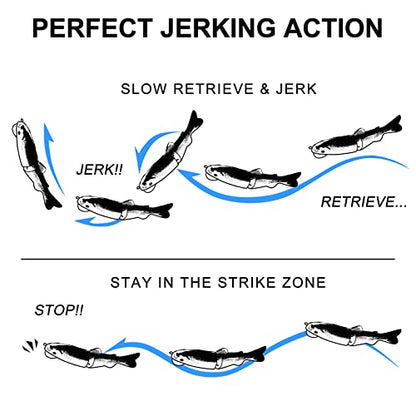 TRUSCEND Swimmax Easy Catch Fishing Lures with BKK Hooks, Wiggling, Vibrating, Rattling and Gurgling for More Bites, Heavy-Duty Dyneema Fiber Jointed Swimbaits for Bass, Trout, Crappie, Walleye, Pike - color: C-4",0.35oz