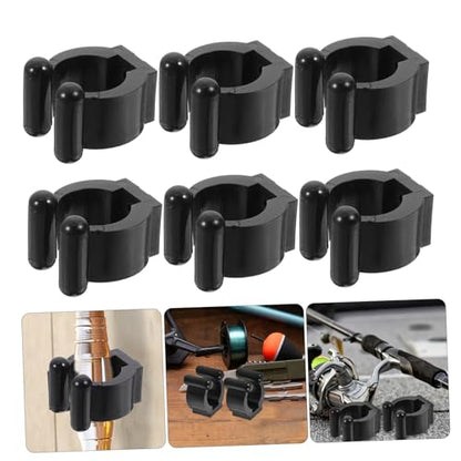 10pcs Wall Mounted Fishing Pole and Pool Cue Holder Clips with Screws Snooker Cue Storage Rack for Organizing Fishing Rods and Easy to Install