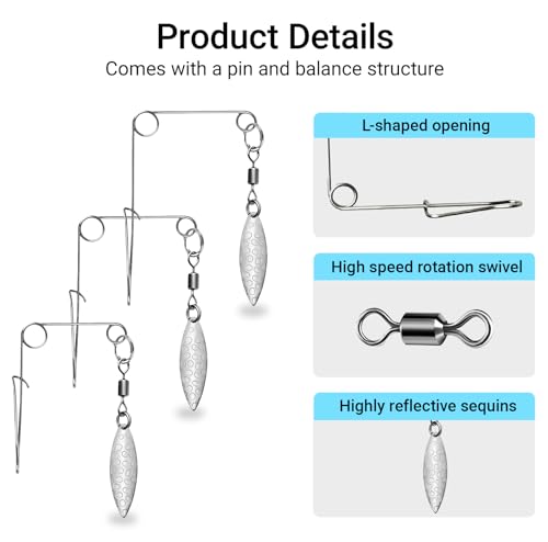 Fishing Spinnerbait Smooth Spoons Kit Fishing Spinner Blades Smooth Spoons Rigs with Willow and Teardrop Making Fishing Lures Replacement Accessories - color: E: 50Pcs silver willow Spinnerbaits Smooth Spoons Kit