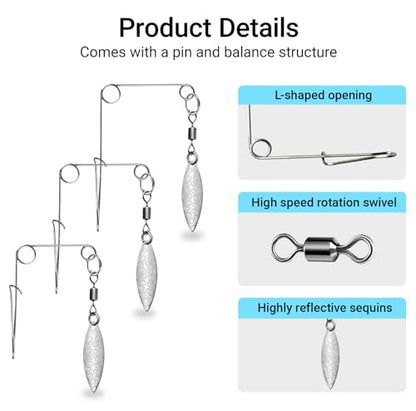 Fishing Spinnerbait Smooth Spoons Kit Fishing Spinner Blades Smooth Spoons Rigs with Willow and Teardrop Making Fishing Lures Replacement Accessories - color: E: 50Pcs silver willow Spinnerbaits Smooth Spoons Kit