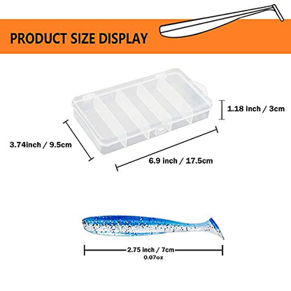 100pcs Paddle Tail Swimbaits Lures, Soft Plastic Fishing Lures Kit, 2.75" Bass Fishing Bait for Freshwater and Saltwater with Box