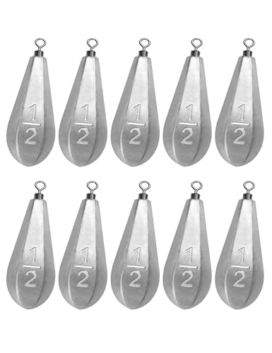 BLUEWING Swivel Bank Sinkers Fishing Weights with Swivel Bottom Bullet Sinkers for Freshwater and Saltwater, 1/8oz to 16oz - size: #3 1/2oz, 10pcs