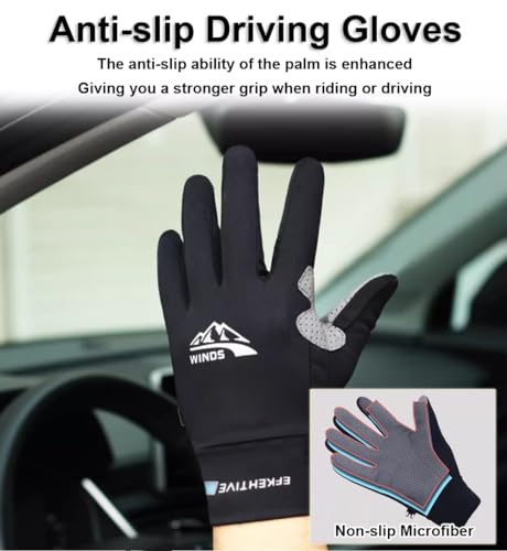 SUJAYU Full Finger UV Protection Gloves - Women & Men, Thin Fishing, Hiking, Cycling, Driving, Gym Gloves - color: White, size: Medium