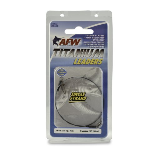 American Fishing Wire Titanium Single Strand Leader - size: 18 -Inch, 50 Pound Test