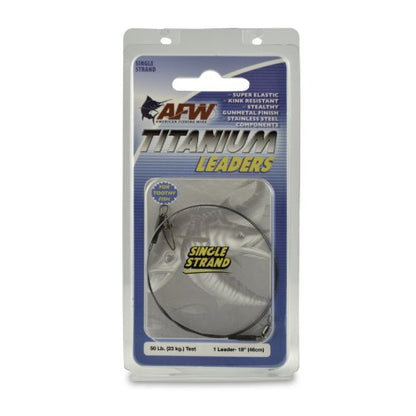 American Fishing Wire Titanium Single Strand Leader - size: 18 -Inch, 50 Pound Test