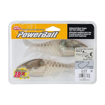 Berkley PowerBait Shad-E Fishing Soft Bait - color: Electric Shad, size: 5.3"