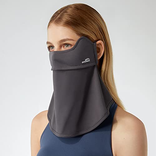 Sun UV Face Mask UPF50+ Neck Gaiter Scarf Breathable Cooling Face Cover for Outdoor Activities - color: Dark Grey