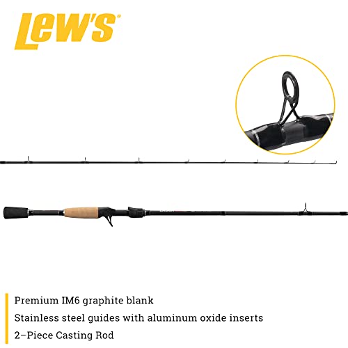 Lew's American Hero Tier 1 Casting Fishing Rod, HM50 Graphite Blank with Stainless Steel Guides, Split Grip EVA Handle, Multicam - size: 7'3", style: Med-heavy Power