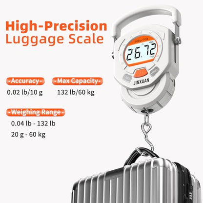 Fishing Scale Luggage Scale 132lb/60kg Digital Fish Scale, Fish Weight Scale with Backlit LCD Display, Luggage Weight Scale with 4 Units, 2 AAA Batteries, Hanging Scale for Fishermen Travelers - style: Battery Powered