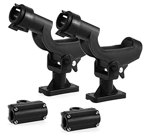 Fishing Rod Holder Boat Rod Holder Large Clamp Opening 360 Degree Adjustable Fishing Rod Racks Fishing Pole Holder for Kayak Boat Dock