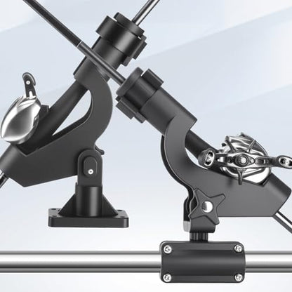 Liliful 4 Pcs Fishing Rod Holder for Boat Adjustable Kayak Swivel Fishing Pole Holders Accessories, Black - style: Fashionable