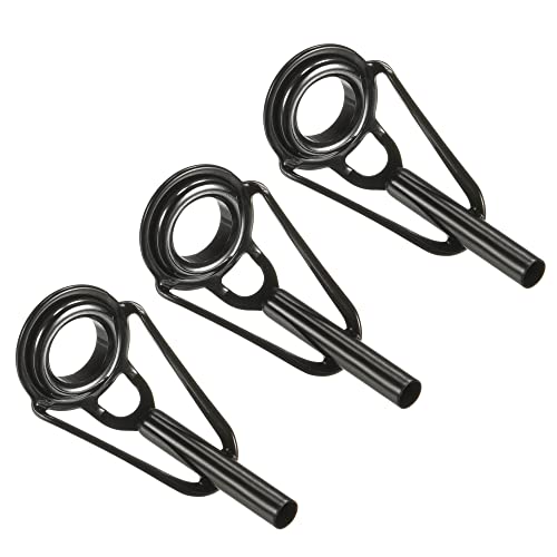 PATIKIL Tube Dia Fishing Rod Tips Repair Kit, Stainless Steel Black Guide Ring for Fishing - size: 2.2mm