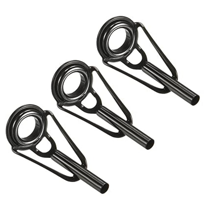 PATIKIL Tube Dia Fishing Rod Tips Repair Kit, Stainless Steel Black Guide Ring for Fishing - size: 2.2mm