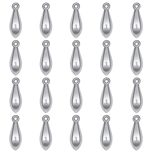 Fishing Weights Sinkers Bank Sinkers Bullet Weights for Surf Fishing Pier Bank Fishing Saltwater Fishing Gear 1oz to 8oz - size: 1 Ounce-20pcs