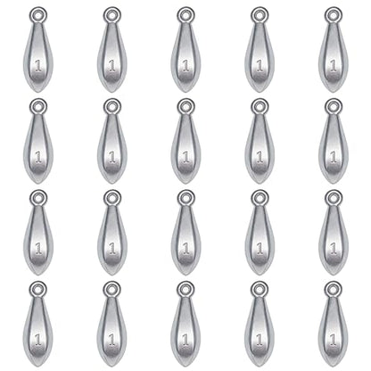 Fishing Weights Sinkers Bank Sinkers Bullet Weights for Surf Fishing Pier Bank Fishing Saltwater Fishing Gear 1oz to 8oz - size: 1 Ounce-20pcs