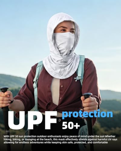 Cooling Breathable Balaclava Mask Sun UV Protection Sun Face Shield for Men Women Fishing Cycling Motorcycle Skiing Hiking - color: White