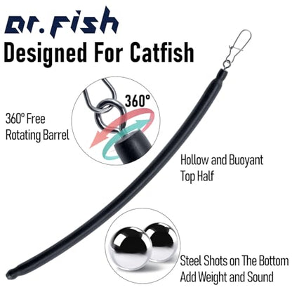 Dr.Fish 6 Pack Dragging Weights for Catfishing, Drifting Weight Freshwater Fishing Sinkers Bottom Search Slip Stick Trolling Catfish Tackle Gear - size: 4oz-6 Pack