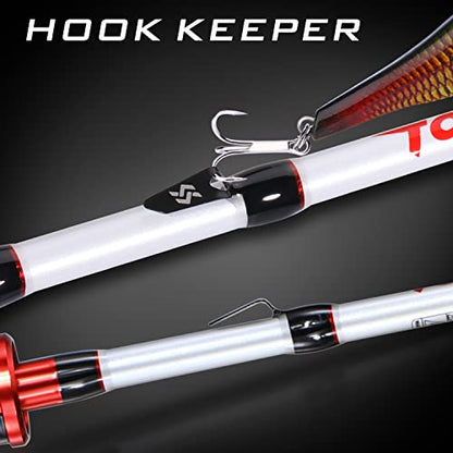 Sougayilang Spinning Combo, Medium Heavy Fishing Pole and 2000 Spinning Reel Set, Fishing Rod and Reel Commbo for Bass Fishing Tackle - color: B: Pearl White, size: 5.9ft & Spinning Reel
