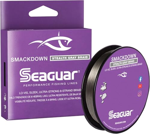 Seaguar Smackdown Low Visibility Braided Fishing Line, Stealth Gray, Multiple Sizes - size: 65lbs/300yds