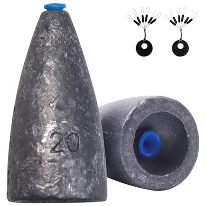 Worm Fishing Weights, Bullet Sinkers with Soft Plastic Insert Includes Weight Pegs, Carolina Rigs Texas Rigs for Bass Fishing 1/8 3/17 1/4 3/8 1/2 1 oz - size: 3/4 OZ, 14 PCs