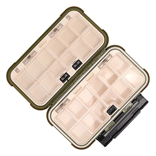 RiToEasysports Fishing Box PP Tackle Box Organizer with Transparent PC Inner Cover Lever Side Lock Sliding Switch and Movable Inserts for Fishermen Boat Kayak Shore Storage ([Small size] 16*9*5 cm) - size: [Small size] 16*9*5 cm