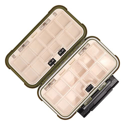RiToEasysports Fishing Box PP Tackle Box Organizer with Transparent PC Inner Cover Lever Side Lock Sliding Switch and Movable Inserts for Fishermen Boat Kayak Shore Storage ([Small size] 16*9*5 cm) - size: [Small size] 16*9*5 cm