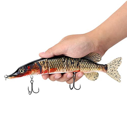 Large Multi Jointed Fishing Lures Bait,Big Giant Fishing Bass Lures,Crankbaits Swimbaits with Treble Hook - color: B1-10.24",3.8oz