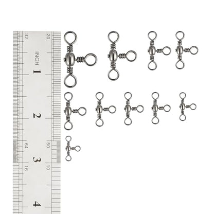 Dr.Fish 30 Pack Fishing 3 Way Swivels, 35-175LB, Three Way Barrel Swivels Fishing Tackle Catfish Rig - size: #5-65LB
