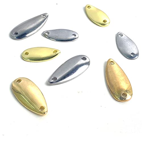 20pcs Metal Fishing Lure Blades Gold Silver Bass Bait for DIY Lure Making Bright Design for Enhanced Fish Freshwater Saltwater