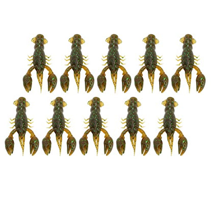 VINGVO Fishing Lures, Crawdad Soft Bait 10pcs Soft Fishing Lure Crawdad Bait PVC Shrimp Artificial Soft Lure Baits for Bass Fishing (Pack of Ten)