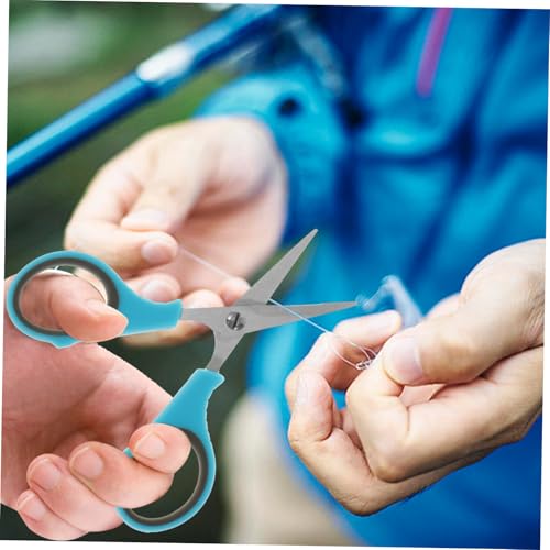KICHOUSE Heavy Duty Stainless Steel Fishing Scissors with Grip Handles for Effortless Cutting of Braided Line for Nuts and Poultry Includes Protective Case Blue