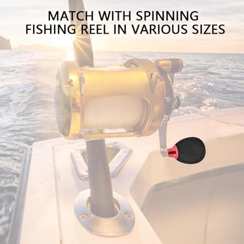 Fishing Reel Power Knob,EVA & Metal Lightweight Grip Modification Power Knob Reel Bait Casting Spinning Reels Replacement for Saltwater & Freshwater (42mm x 33mm) - color: Red