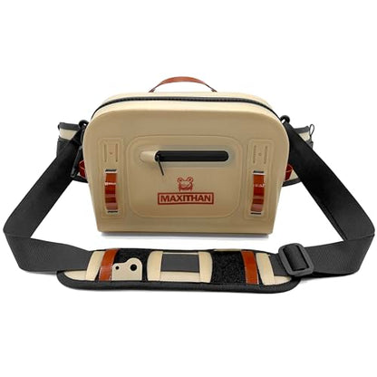 Lehigh Crossing, Waterproof Fishing Waist Pack, Fly Fishing Fanny Pack, Submersible Lumbar Pack (Baige) - color: Baige