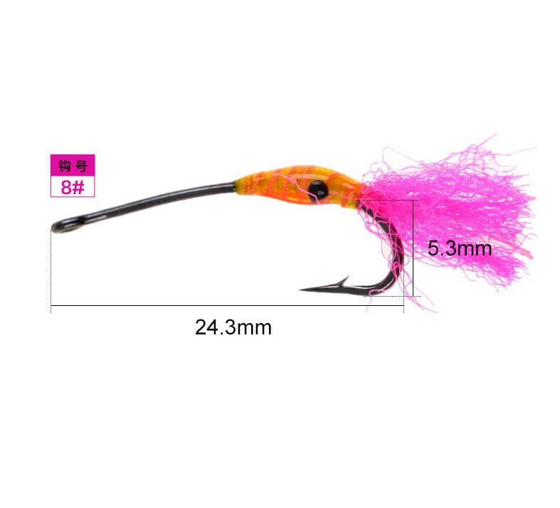 Pack of 8#8 Epoxy Body Egg Fly Artificial Glo Bug Salmon Fish Roe Bait Slowly Sinking Trout Bass Panfish Fishing Lures
