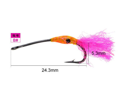 Pack of 8#8 Epoxy Body Egg Fly Artificial Glo Bug Salmon Fish Roe Bait Slowly Sinking Trout Bass Panfish Fishing Lures