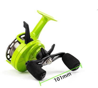 Pack of 1 Ice Fishing Reel Large Spool Diameter Inline Freespool Reel Wear-Resistant 31 BB Ice Fishing Gear for Sea Lake Pond Metal Spool - color: Green