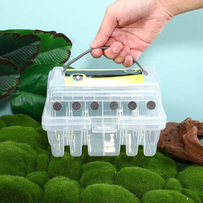 POPETPOP Fishing Line Holder Organizer Box Portable Plastic Spool Case with Handle for Nylon Carbon Pe Lines 6.49X4.92X3.93 Inches Lightweight Fishing Tool Storage