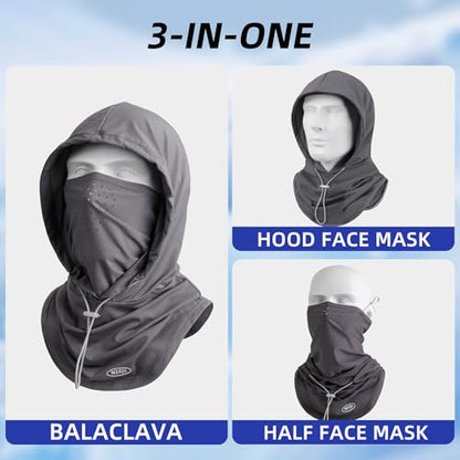 Summer Balaclava Face Mask with Breathable Holes Sun Face Shield UV Protection Full Head Mask for Men Women Fishing Cycling - color: Dark Grey-pro