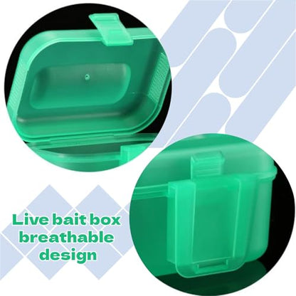 2Pcs Live Baits Container Reliable Portable Breathable Live Bait Bucket Worm Box Fishing Lure Holder for Fishing Activities and Outdoor Recreation