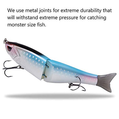 Bassdash SwimShad Glide Baits Jointed Swimbait Bass Pike Salmon Trout Muskie Fishing Lure - color: Scales, size: 4.5in/0.65oz
