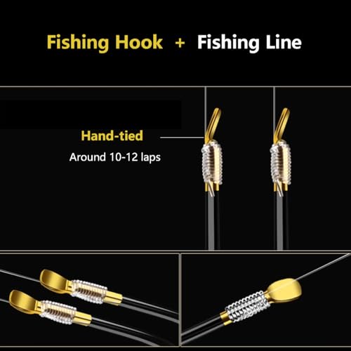 AMHDV Small Barbless Fishing Hook with Line, Tiny Fish Hooks and Leader (Pack of 20) - size: 18# (0.22-1.1lb)